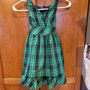 Chaps Green and Black Plaid Kids Dress